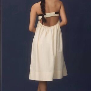 Anthropologie Cream Strapless Midi Dress